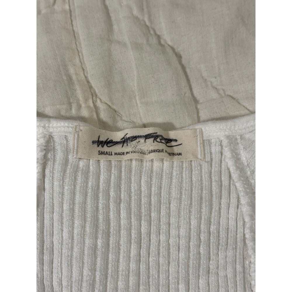 Free People We The Free White Ribbed Corset Tank Top Sweetheart Neck Small - Picture 4 of 8